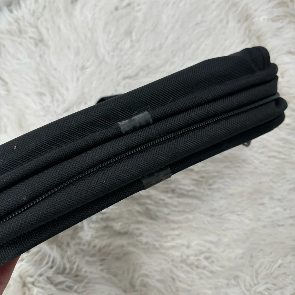 Tumi Black Canvas Laptop Briefcase Carry Bag No Shoulder Strap